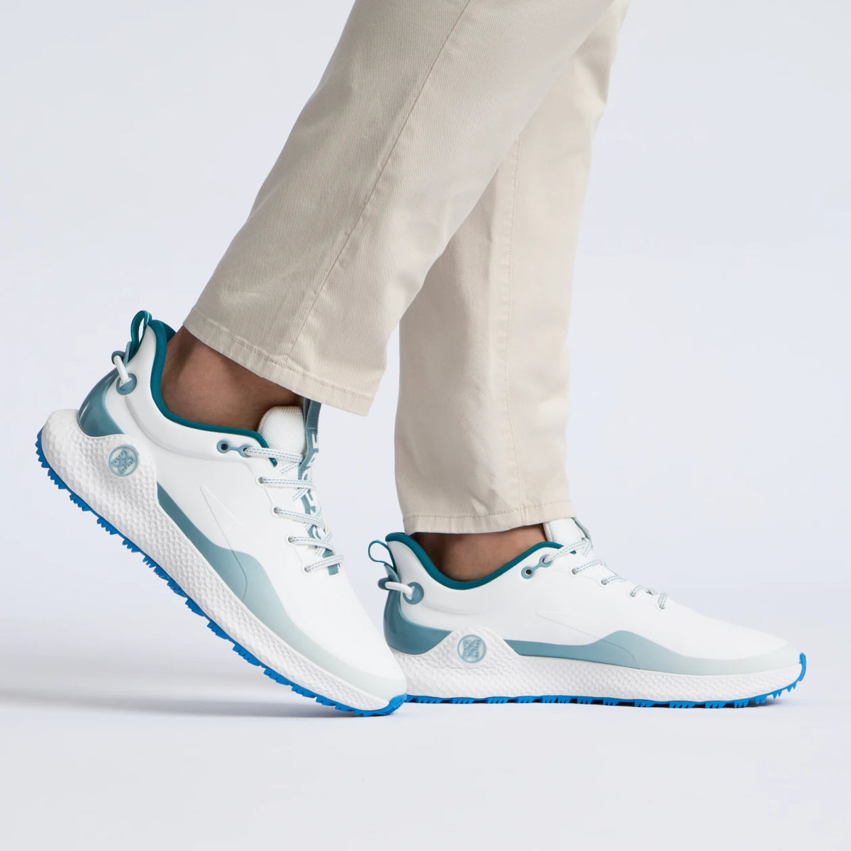 2026 G/Fore Men's Ltd Release MG4+ O2 Golf Shoes: Snow/Sea Foam