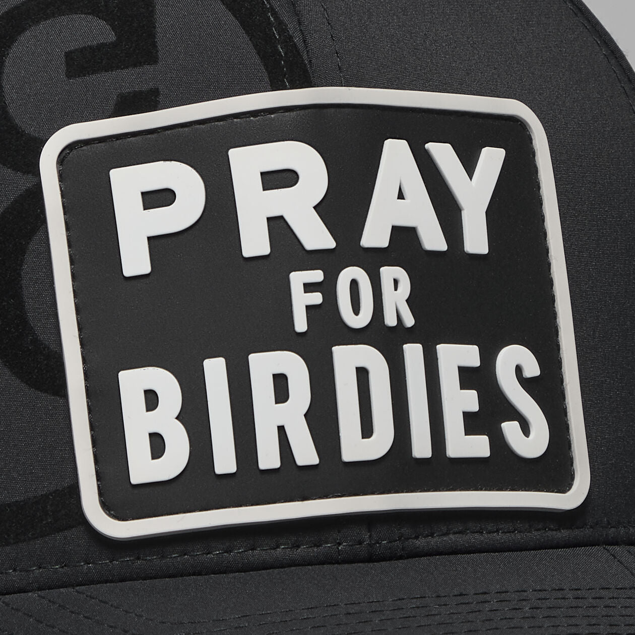 Brand New! G/Fore "PRAY FOR BIRDIES" Patch Perforated Delta Golf Hat: Onyx