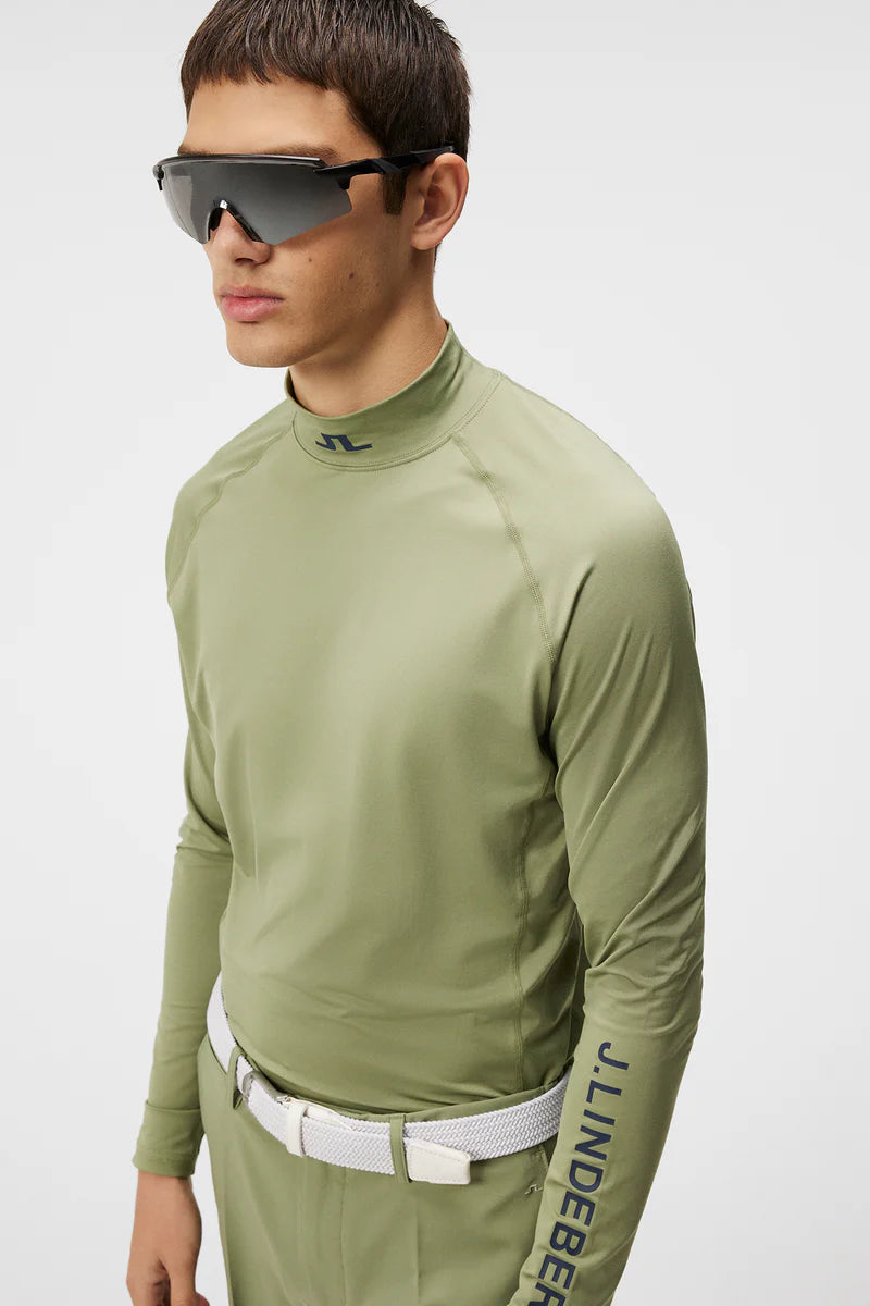 2024 J. Lindeberg Men's Aello Compression Layer: Oil Green