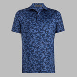 Brand New! G/Fore Men's Mapped Icon Camo Tech Jersey Modern Spread Collar Polo: Twilight