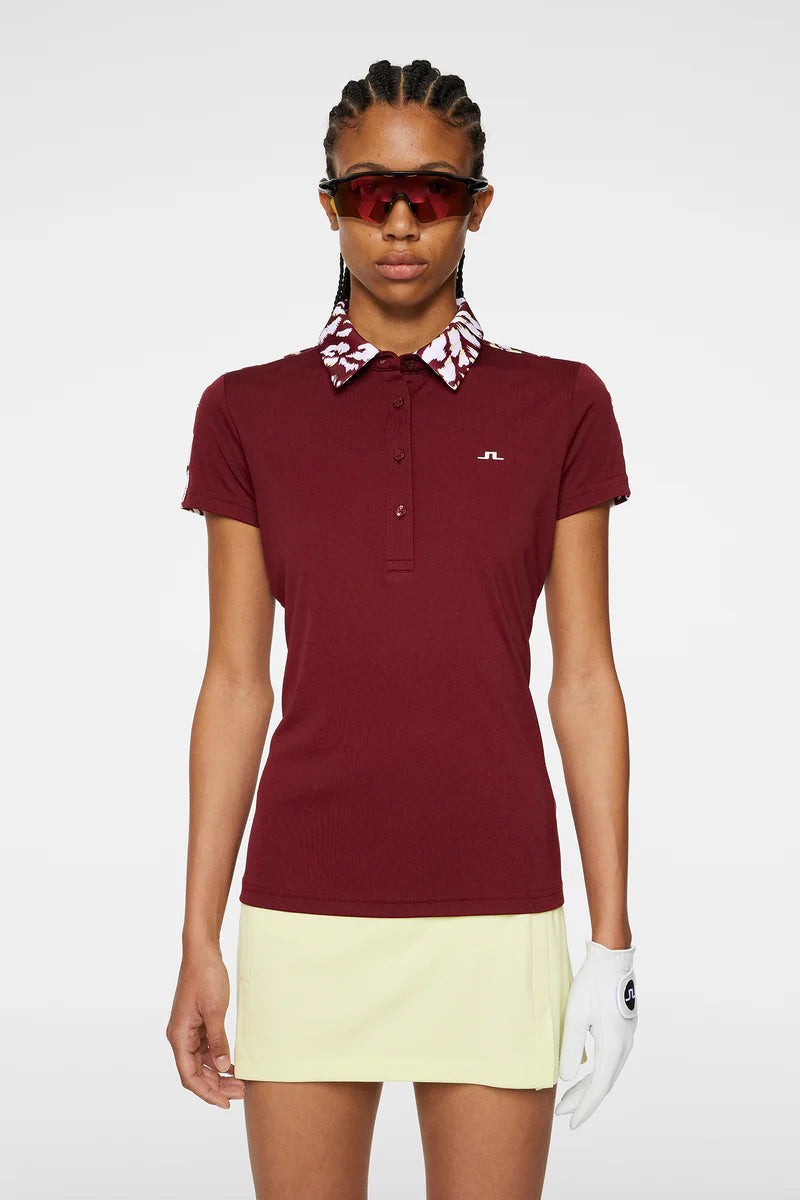 2024 J.Lindeberg Women's Cara Polo:  Cabernet