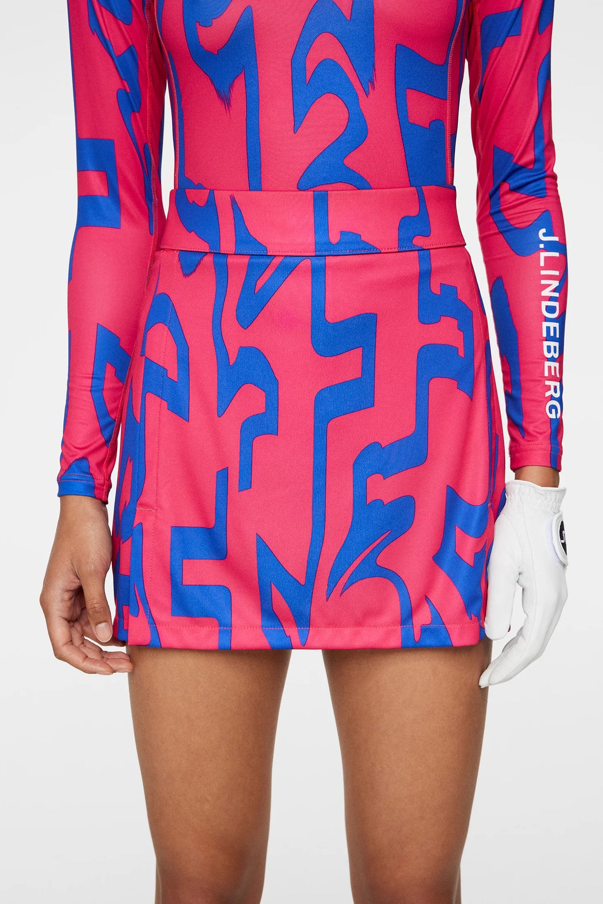 Brand New! J Lidegerg Women's Amelie Mid Print Skirt: Glitch Bridge Pink