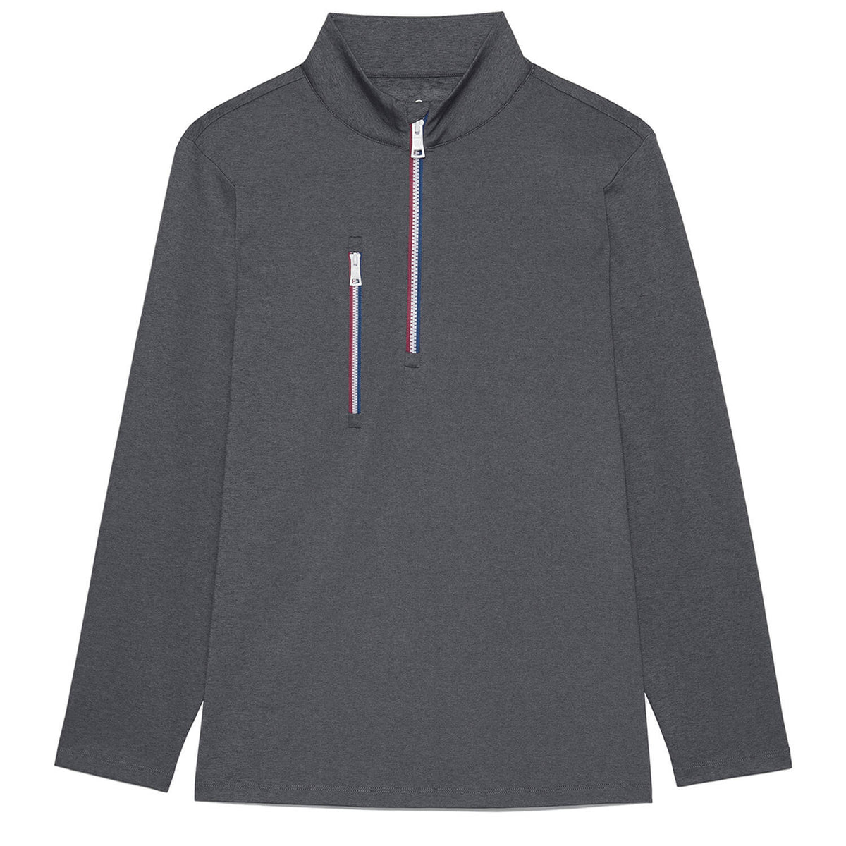 Brand New! G/Fore Men’s Daytona Mélange Tech Interlock Pullover: Charcoal Heather Grey