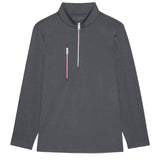 Brand New! G/Fore Men’s Daytona Mélange Tech Interlock Pullover: Charcoal Heather Grey