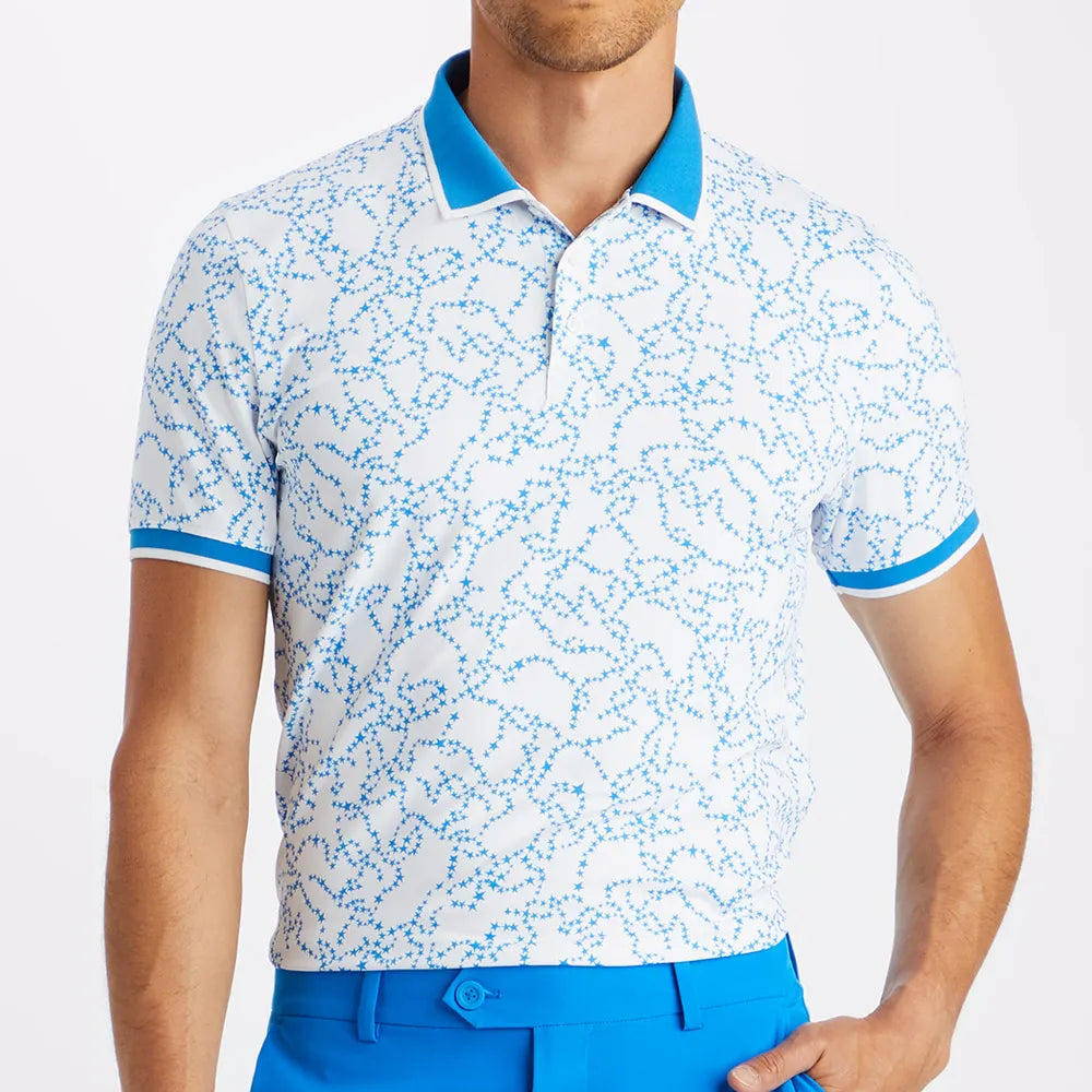 G/Fore Men's Star Dust Tech Jersey Golf Polo: Racer