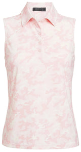 G/Fore Women's Camo Silky Tech Nylon Sleeveless Golf Polo: Cameo