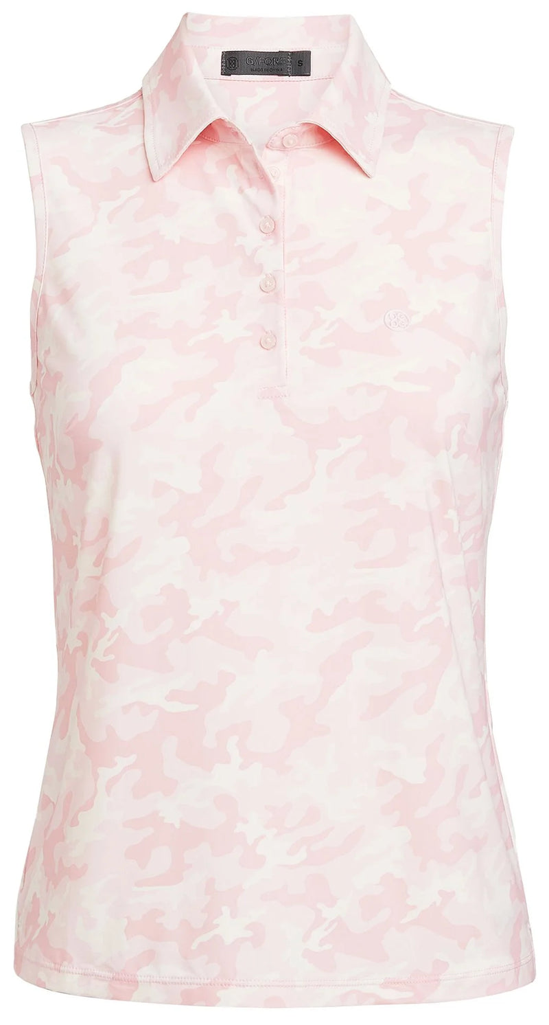 G/Fore Women's Camo Silky Tech Nylon Sleeveless Golf Polo: Cameo