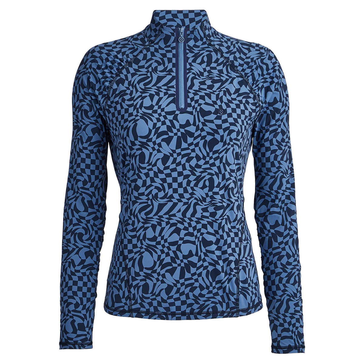 G/Fore Women's Distorted Check Silky Tech Nylon Ruched 1/4 Zip G/Fore Women's Distorted Check Silky Tech Nylon Ruched 1/4 Zip