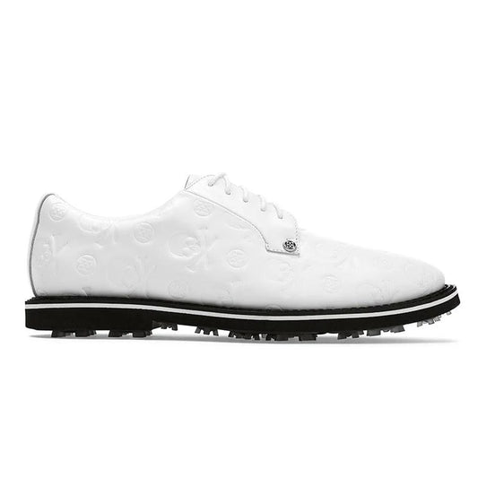 G/Fore Men's Gallivanter Debossed Skull & Tees Leather Golf Shoes: Snow/Onyx