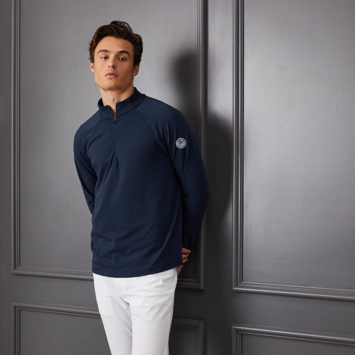 Brand New! G/Fore Men's Mélange Luxe Quarter Zip Mid Layer: Twilight