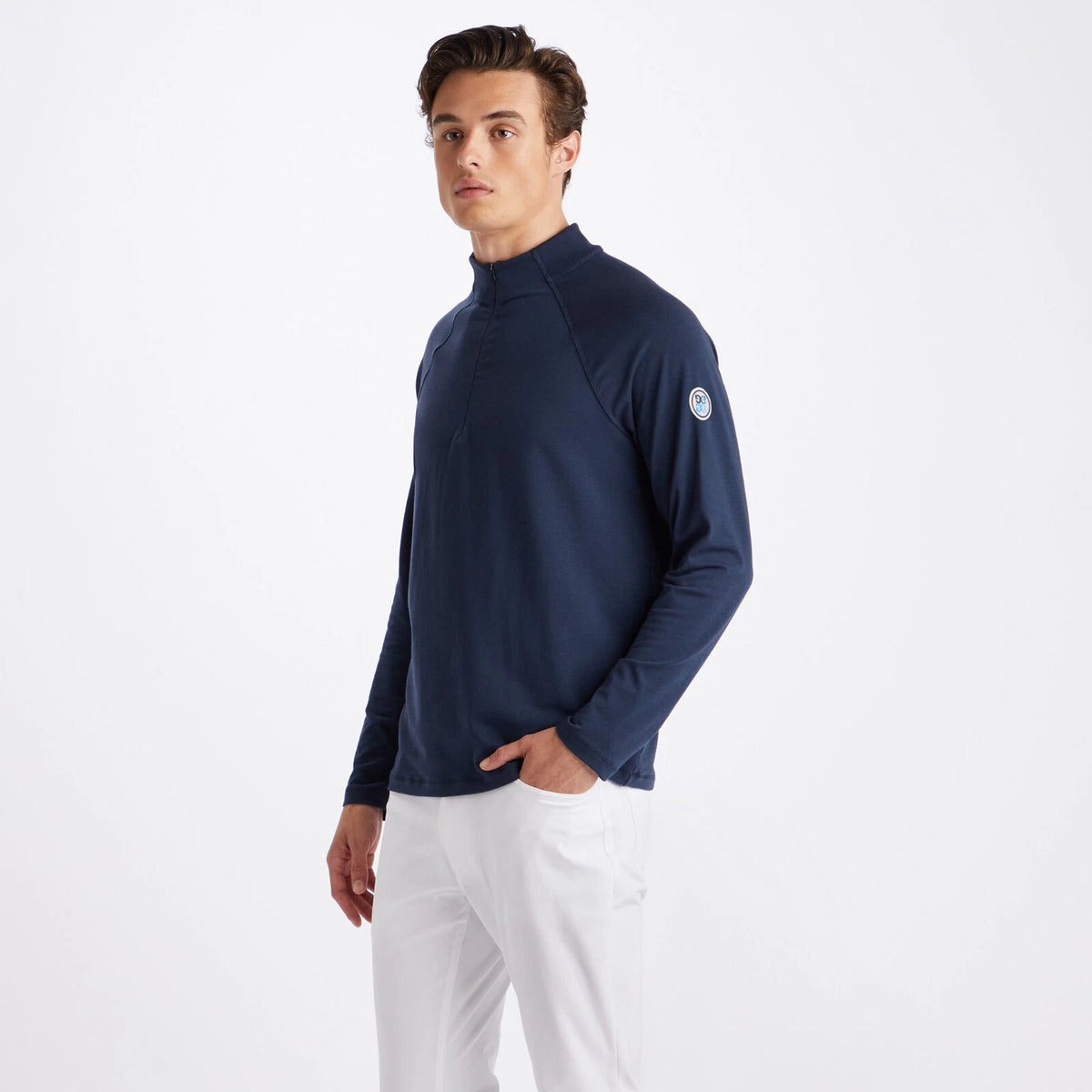 Brand New! G/Fore Men's Mélange Luxe Quarter Zip Mid Layer: Twilight