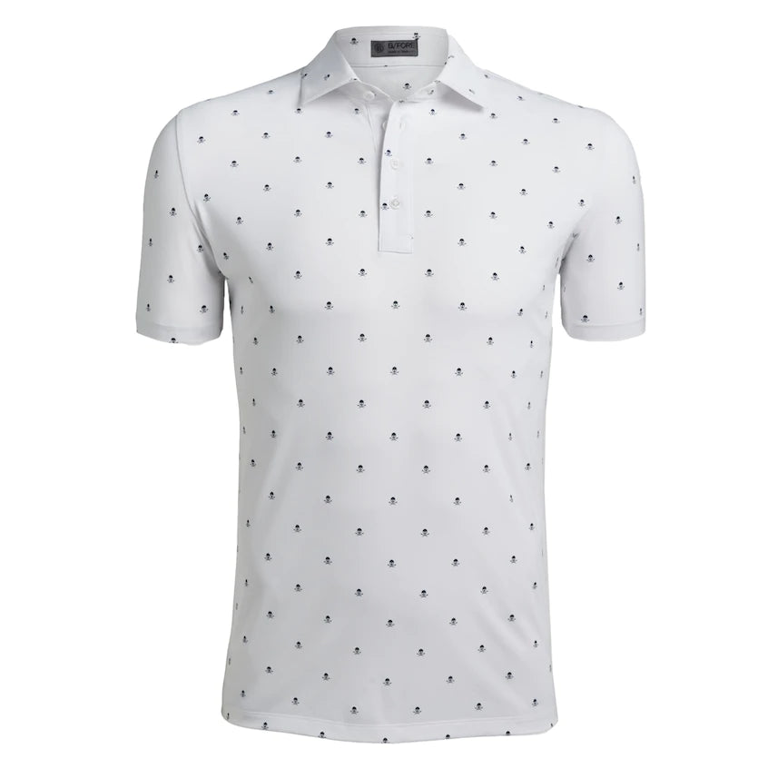 Brand New! G/Fore Men's Mini Skull & T's Button Down Polo: Snow