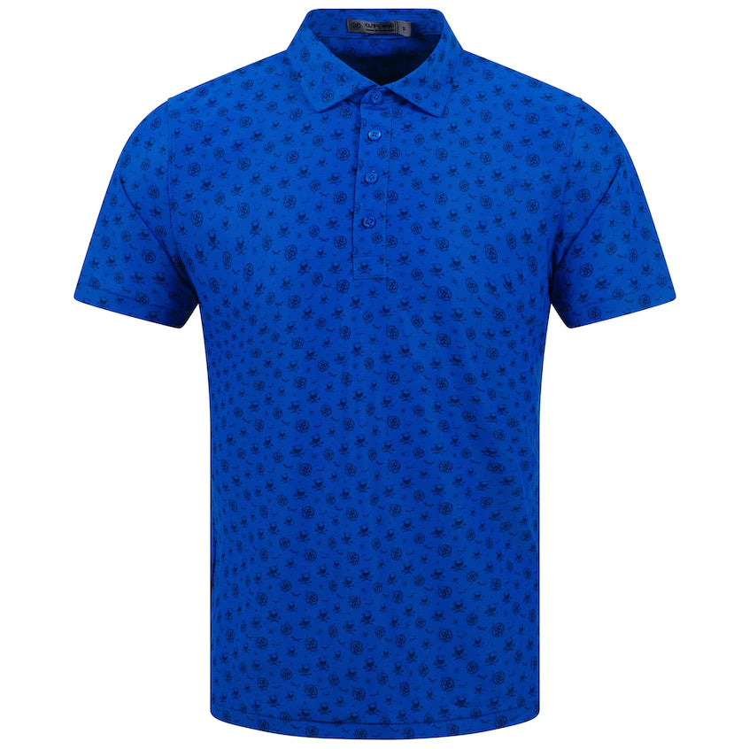 Brand new! G/Fore Men's Mini Circle G & Skull Button Down Polo: Ultramarine