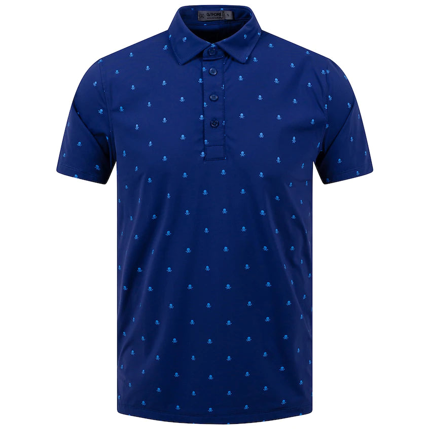 Brand New! G/Fore Men's Mini Skull & T's Button Down Polo: Blue Print