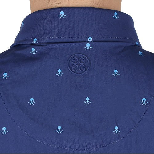 Brand New! G/Fore Men's Mini Skull & T's Button Down Polo: Blue Print