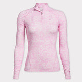 Brand New! G/Fore Small Floral Fine Tech Jersey Ruched 1/4 Zip Pullover